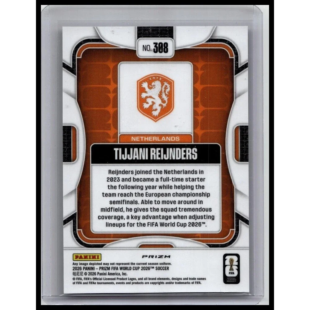 2026 Panini Prizm FIFA World Cup Tijjani Reijnders #308 Netherlands Wave Prizm
